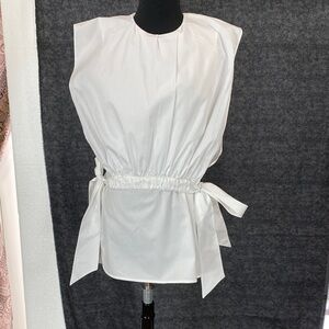 V Victoria Beckham White Sleeveless Blouse